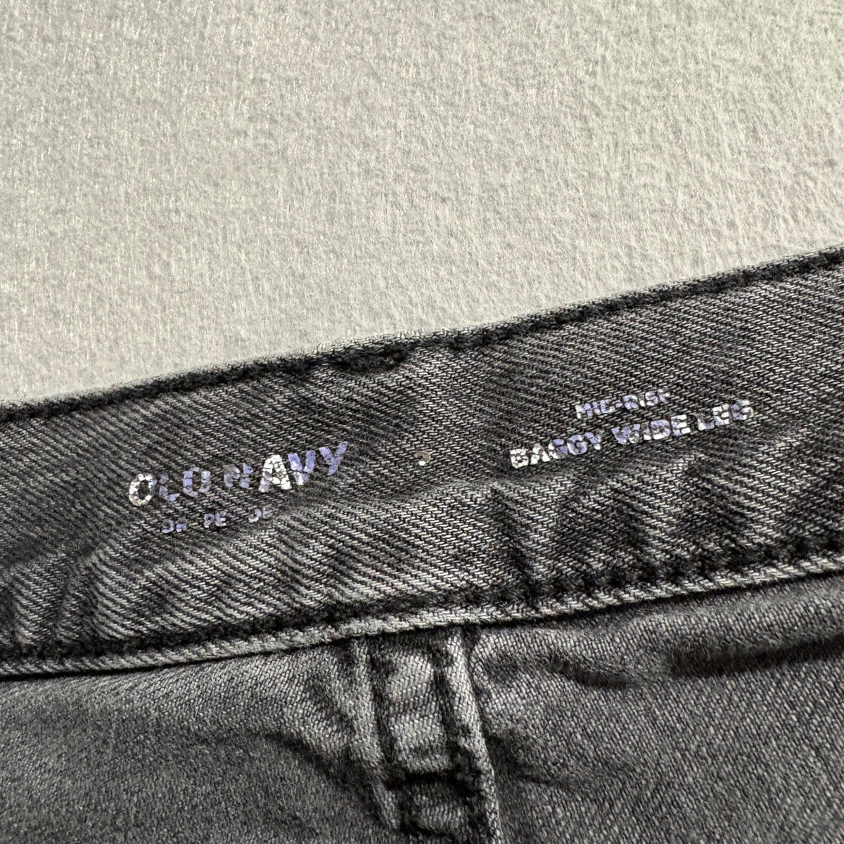 Old Navy Cargo Jeans Womens Size 2 Black Denim Baggy Wide Leg Mid Rise Utility