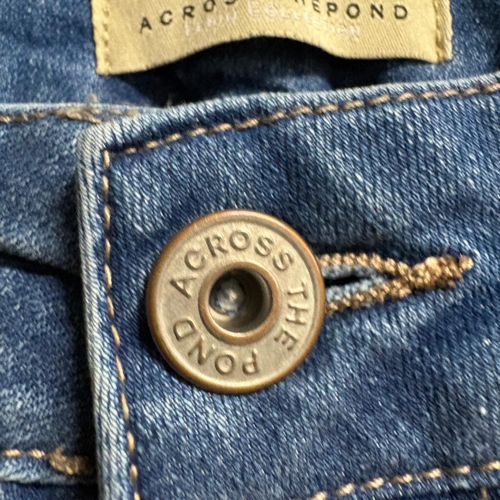 Across The Pond Denim Collection Jeans Womens 32x30 Blue Distressed Stretch Slim
