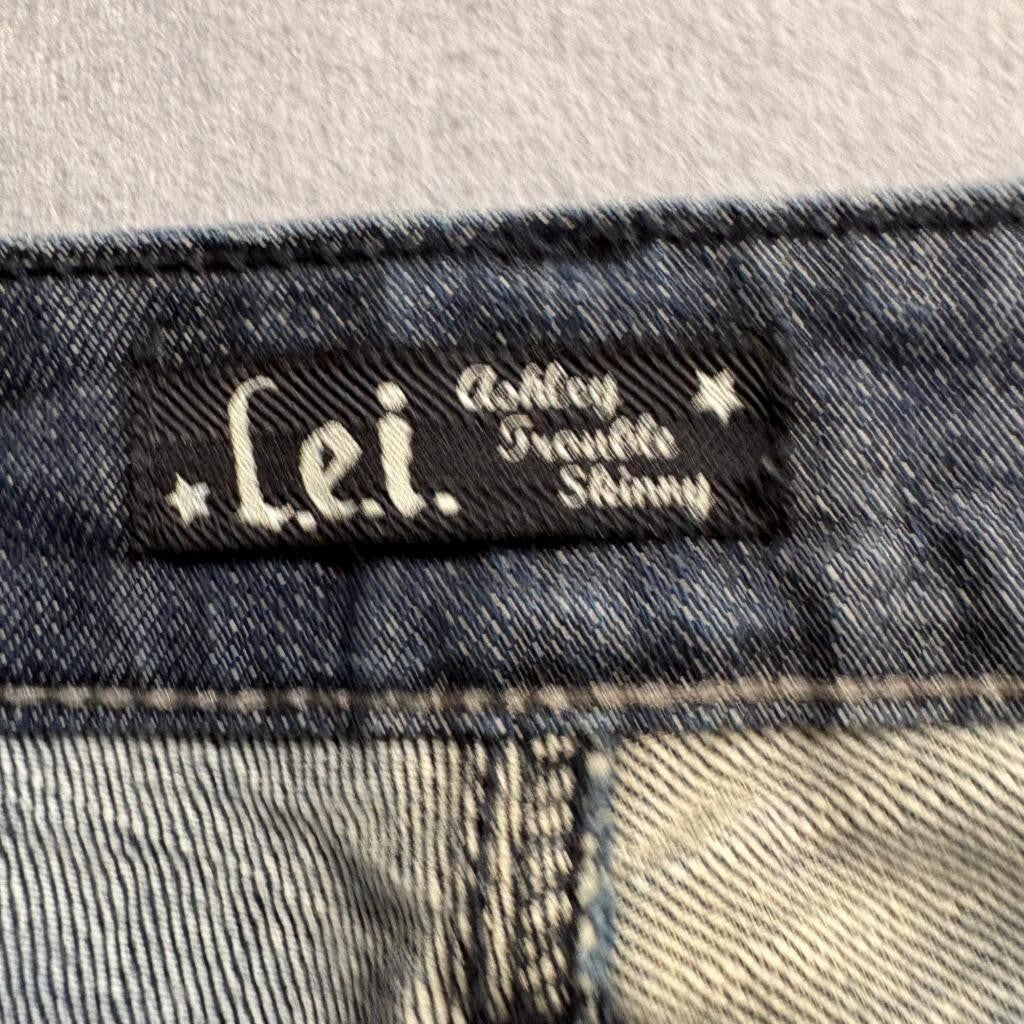 lei Ashley Trouble Skinny Jeans Juniors Size 13 Blue Denim Stretch Low Rise