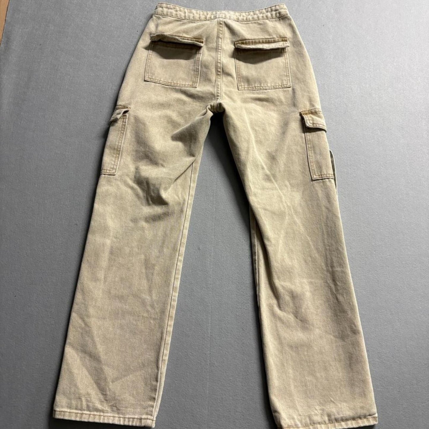 Sincerely Jules Utility Cargo Pants Womens Size 7/27 Beige Tan Straight Leg