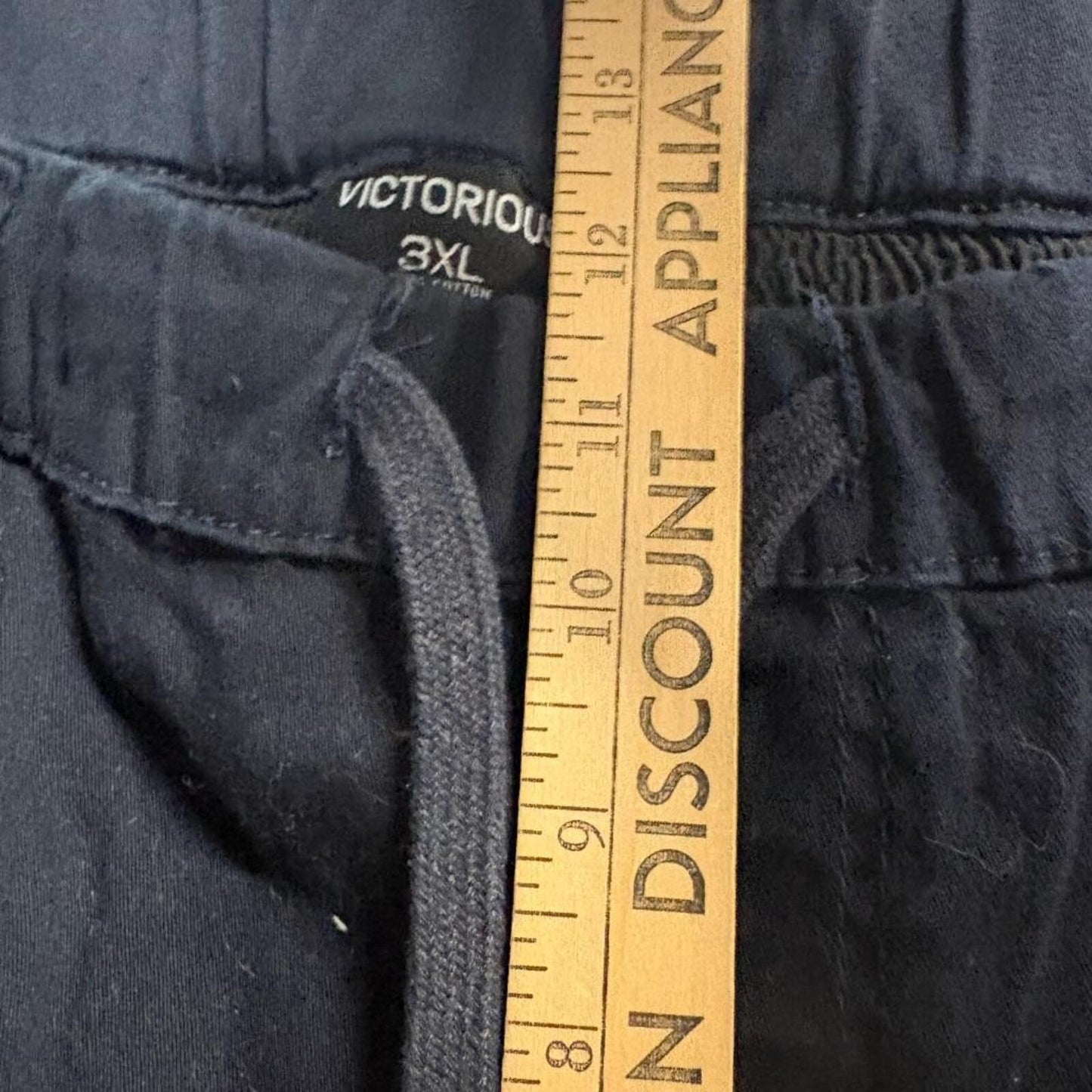 Victorious Mens Moto Jogger Pants 3XL Black Stretch Elastic Waist Zipper Accent