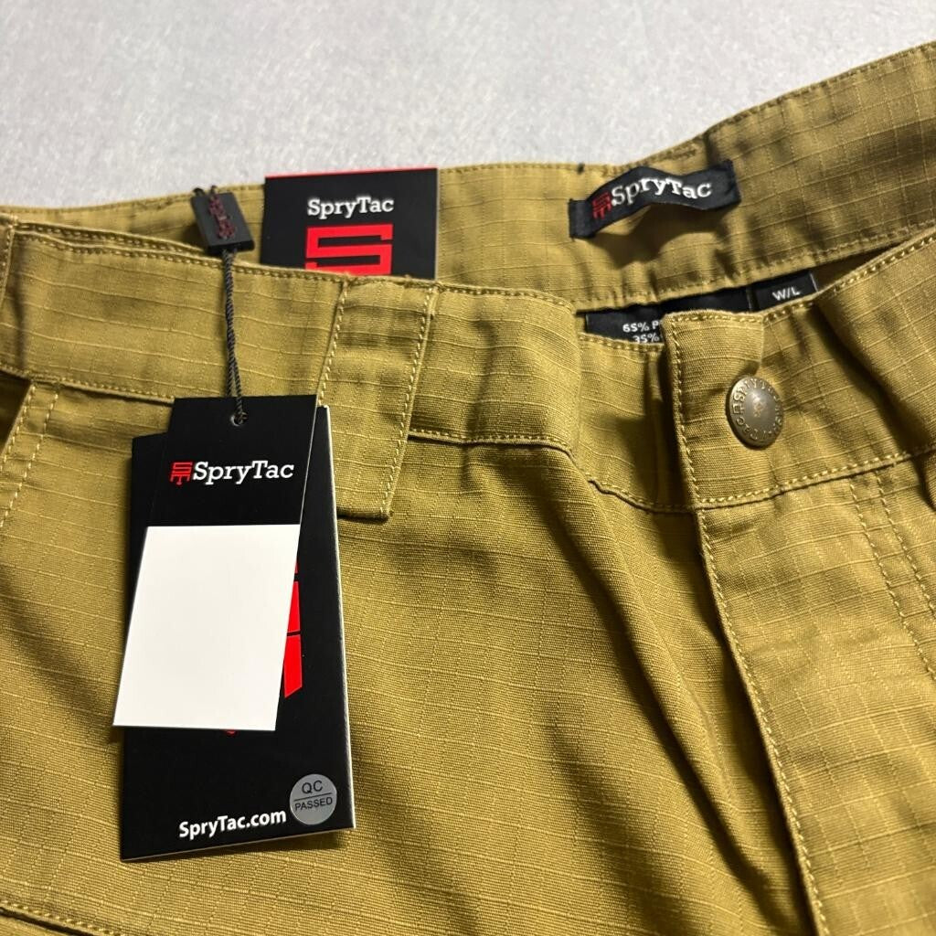 SpryTac Tactical Cargo Pants Mens 38x32 Coyote Brown Ripstop Combat Utility