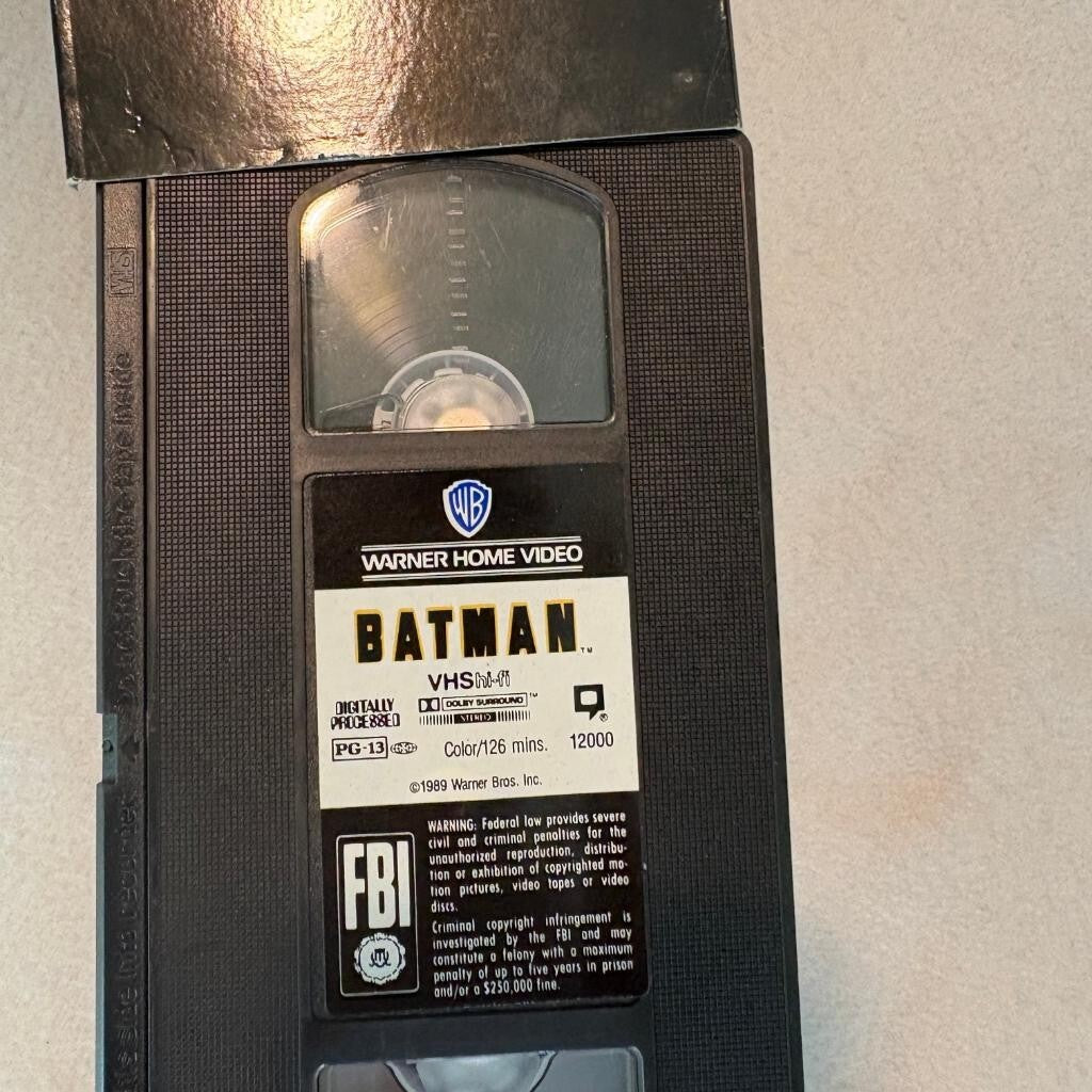 Batman VHS 1989 Movie Michael Keaton Jack Nicholson Warner Home Video