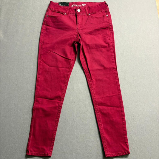 Seven7 Tummyless Skinny Jeans Womens 14 Chili Pepper Red Stretch Denim New