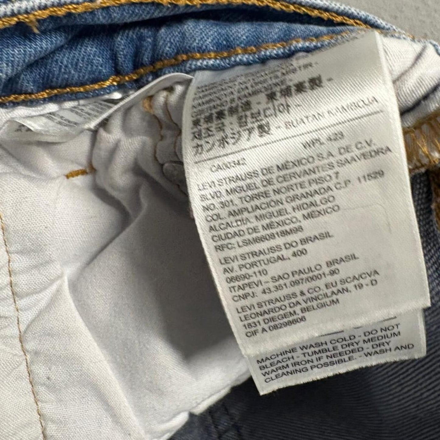Levi's 501 Original Fit Jeans Womens W23 L30 Blue Denim Distressed Button Fly