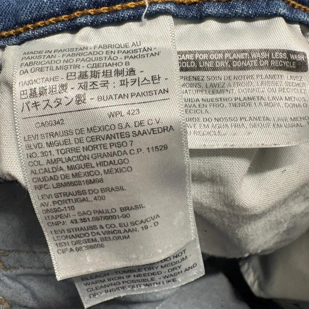 Levis Wedgie Skinny Jeans Womens 25 Blue Denim High Rise Stretch Ankle