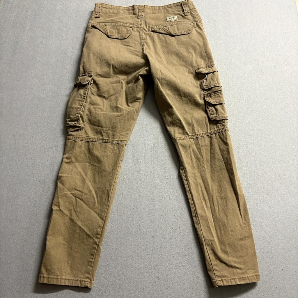 Wrangler Cargo Pants Mens 30x30 Brown Regular Taper Stretch Cotton Utility Work