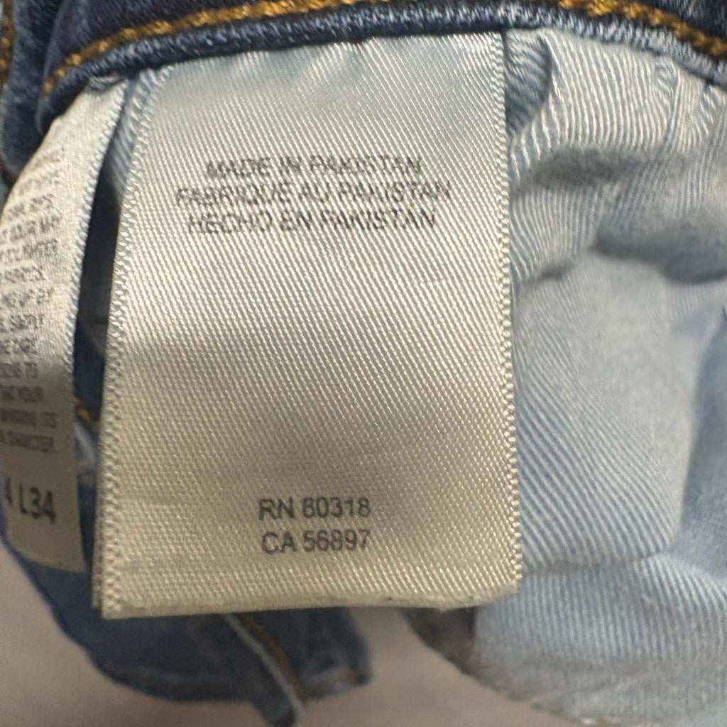Lucky Brand 410 Athletic Straight Jeans Mens 34x34 Blue Denim Stretch Pants