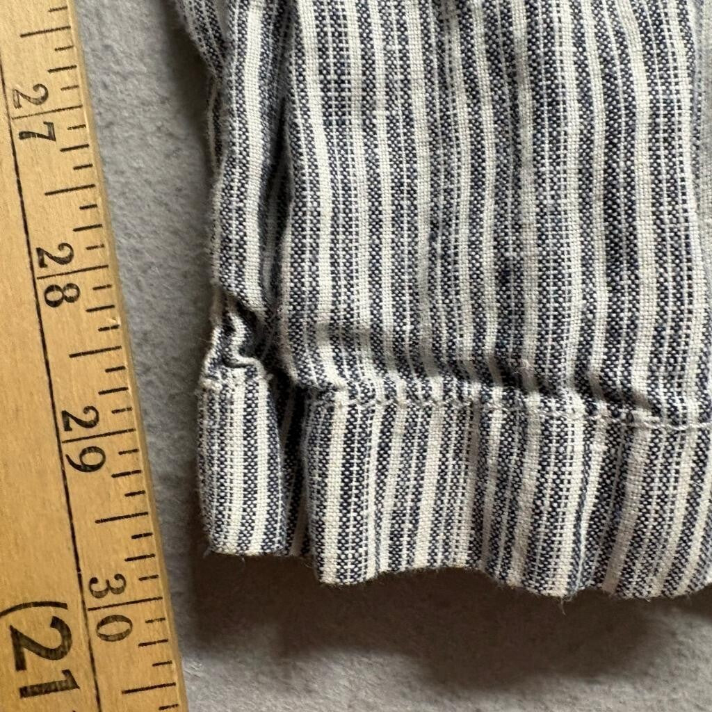Gap Womens XS Blue White Striped 100% Linen Pull On Beach Pants Casual