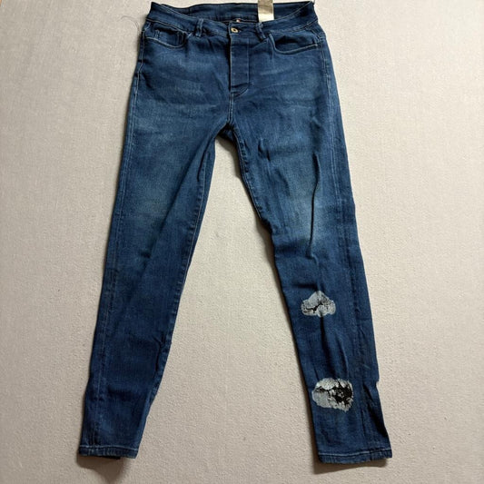Candiani Denim Jeans Womens Size Medium Blue Distressed Italian Cotton Blend