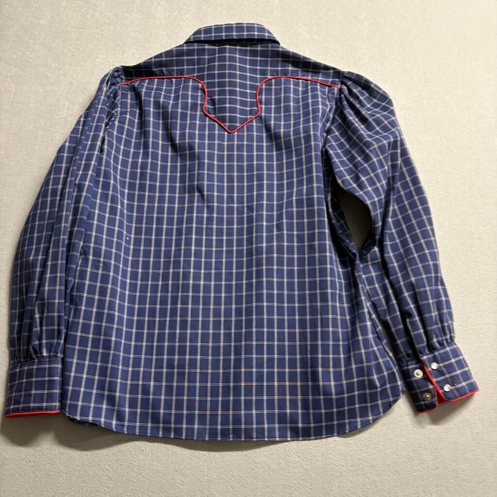 Vintage Kenny Rogers Western Collection Karman Pearl Snap Shirt Mens 17/18 Blue