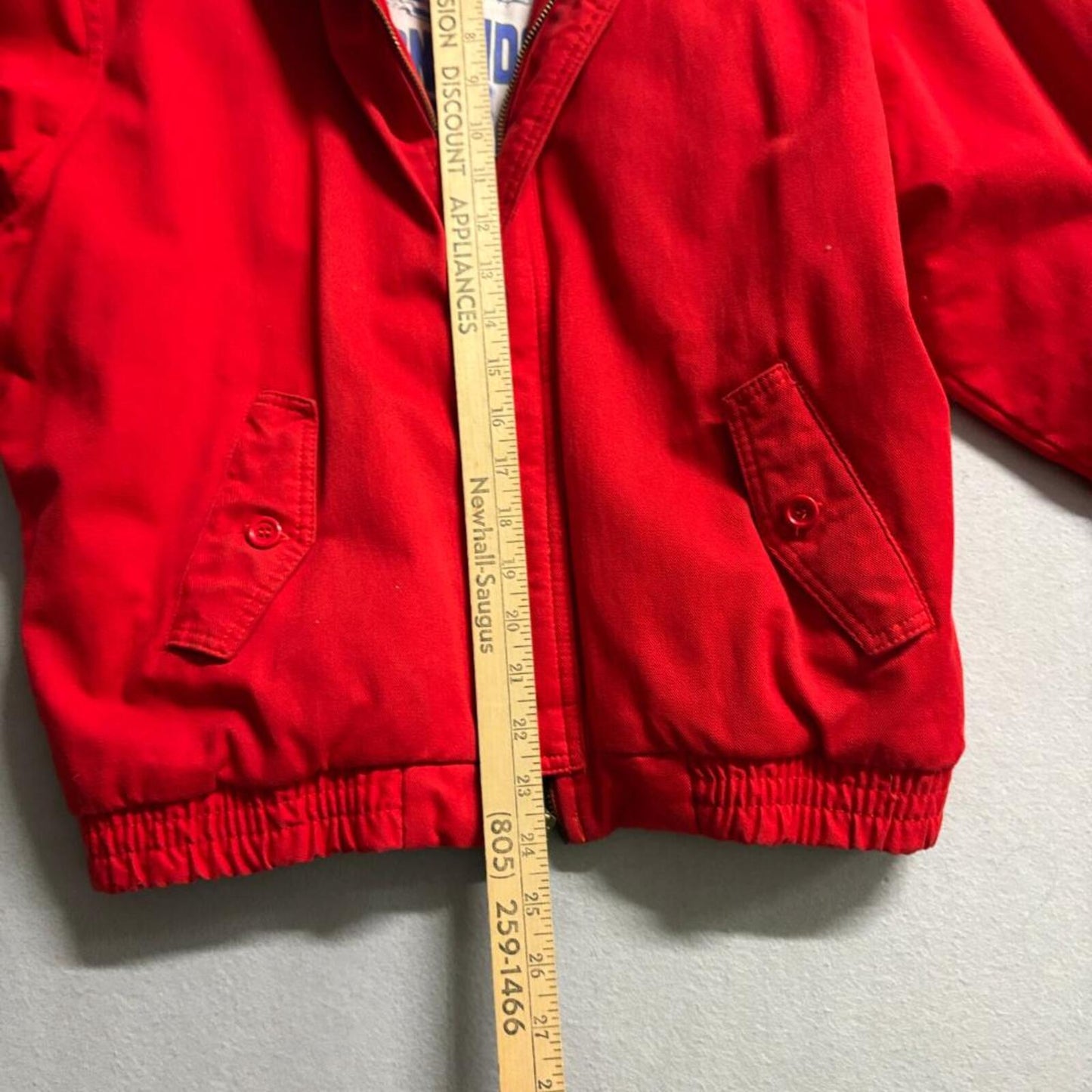 Vintage Stone Ridge Bomber Jacket Mens L Red Cotton Harrington Zip Up Taiwan