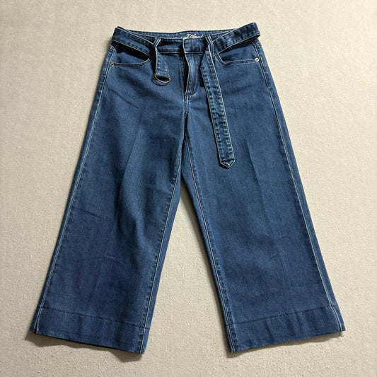 Universal Thread High Rise Wide Leg Crop Jeans Womens 4/27R Blue Denim Belted