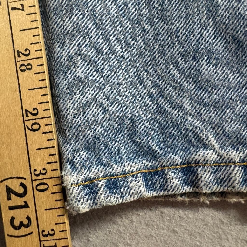 Vintage Levis 545 Orange Tab Jeans Mens 44x32 Made in USA Loose Fit Light Wash