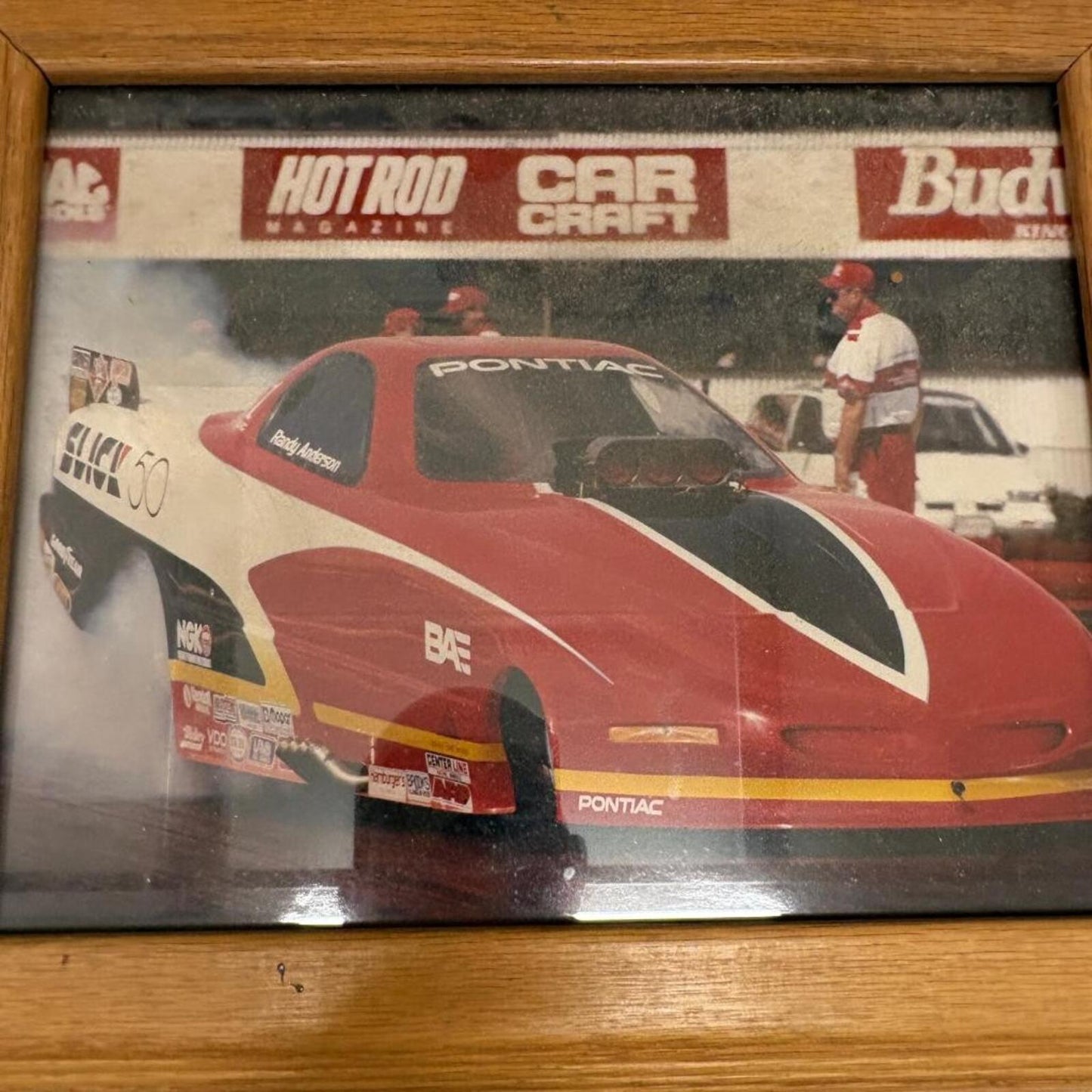 Randy Anderson Slick 50 Pontiac Funny Car Framed Drag Racing Photo NHRA