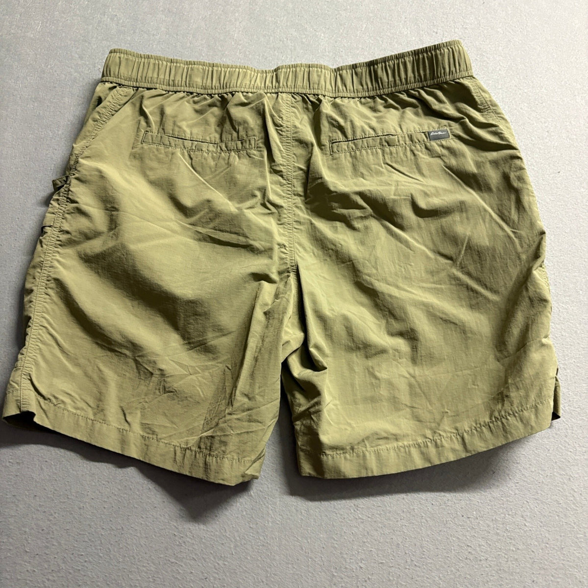 Eddie Bauer Shorts Mens XL Green Nylon Belted Hiking Cargo Outdoor Ripstop