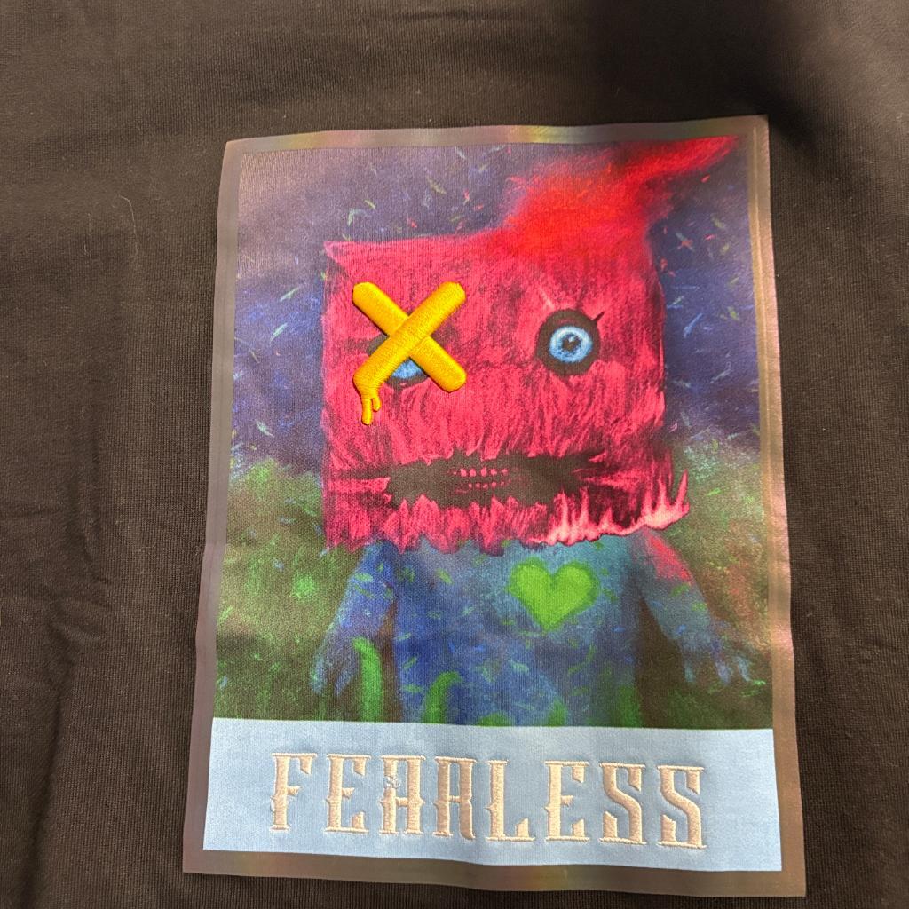 Fifth Loop Fearless Graphic Sweatshirt Womens Medium Black Crew Neck Pullover