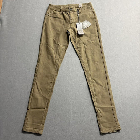 Elite Jeans Womens Skinny Pants Size M Khaki Brown Active Stretch Cotton Blend