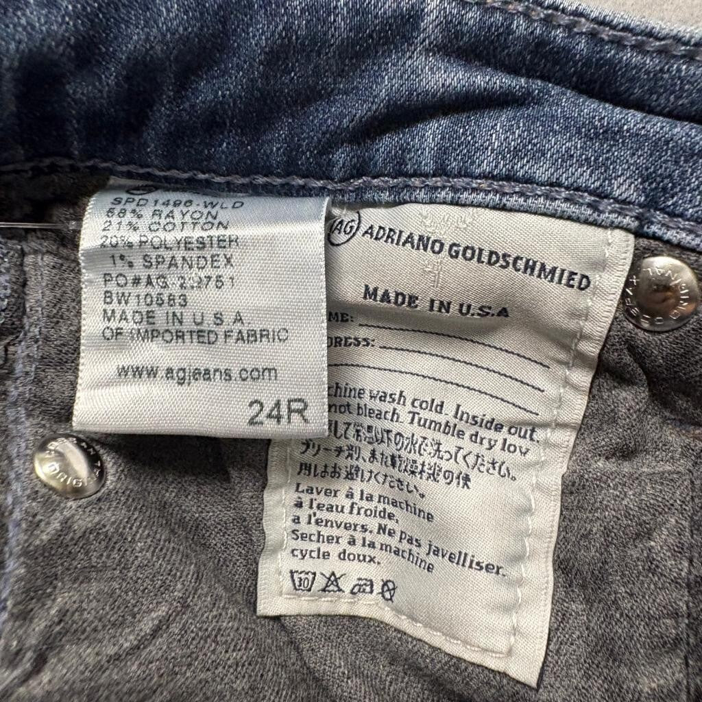 AG Adriano Goldschmied The Middy Mid Rise Legging Jeans Womens 24R Blue Denim