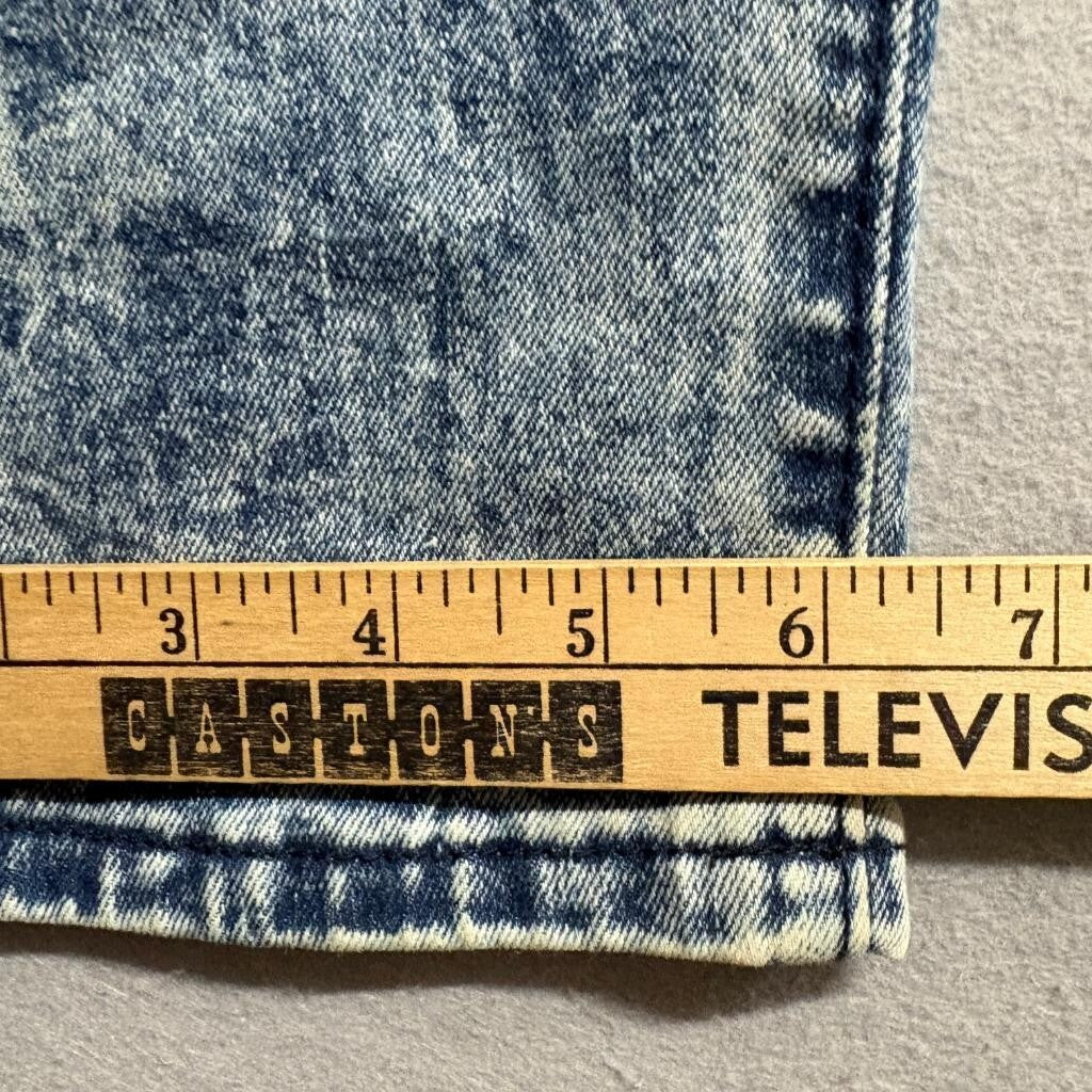 One Point One Biker Jeans Mens 18 Acid Wash Blue Denim Moto Ribbed Stretch