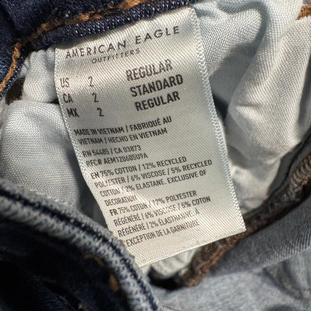 American Eagle Kick Boot Jeans Womens Size 2 Regular Next Level Stretch Blue