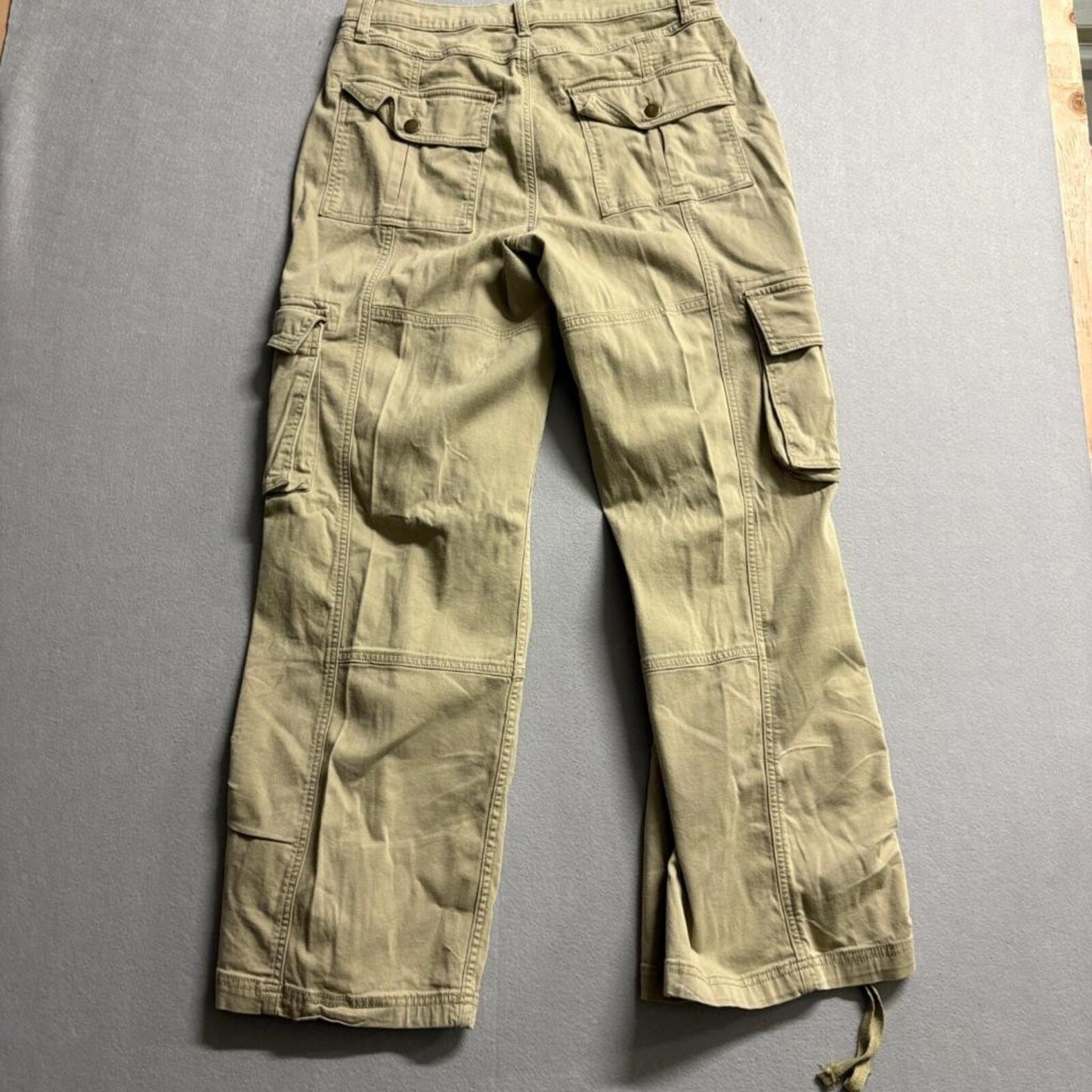 Arizona Jean Co Womens Cargo Pants Size 11 Khaki Green Y2K Utility Wide Leg