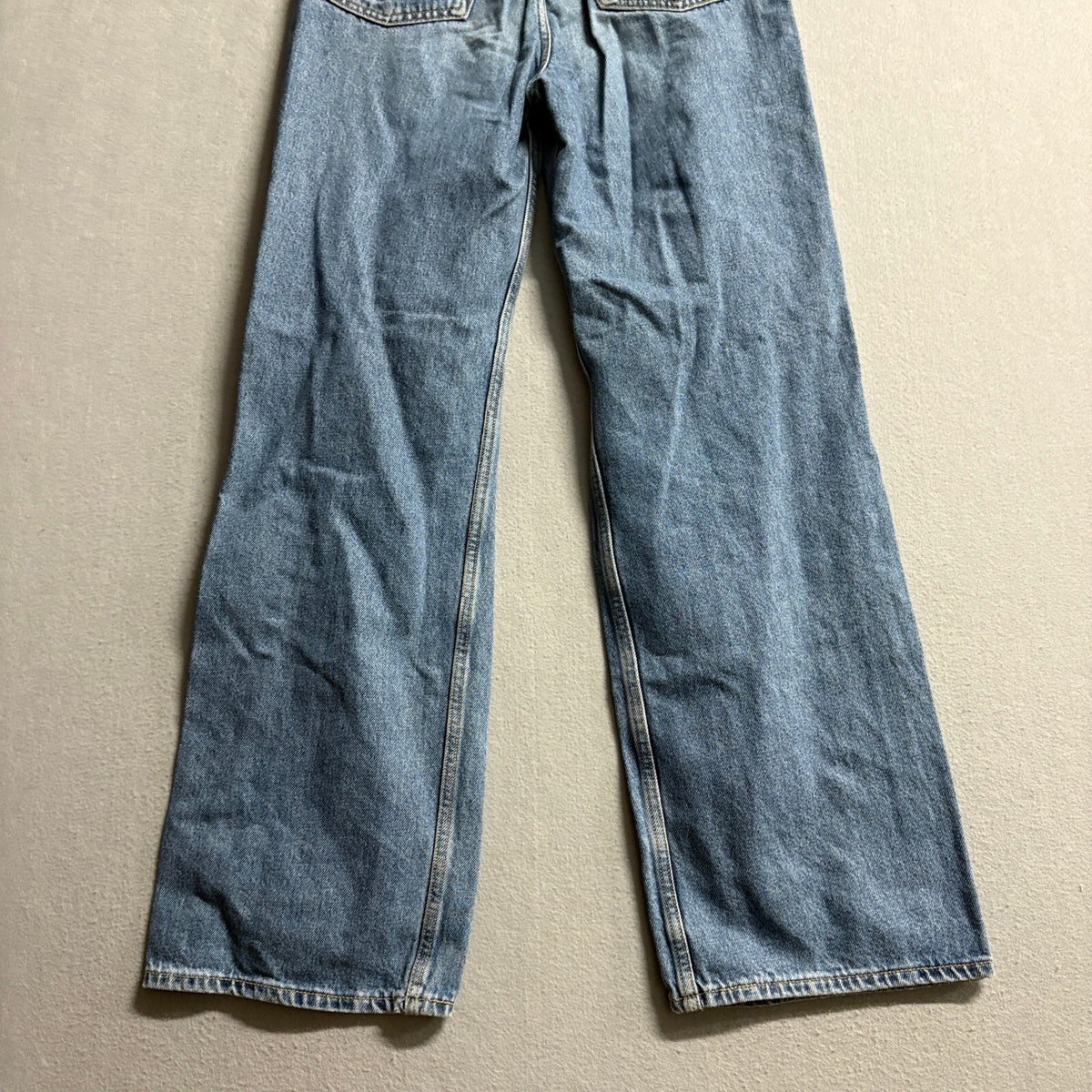 Levis Premium High Loose Jeans Womens 26 Blue Distressed Ripped Knee Wide Leg