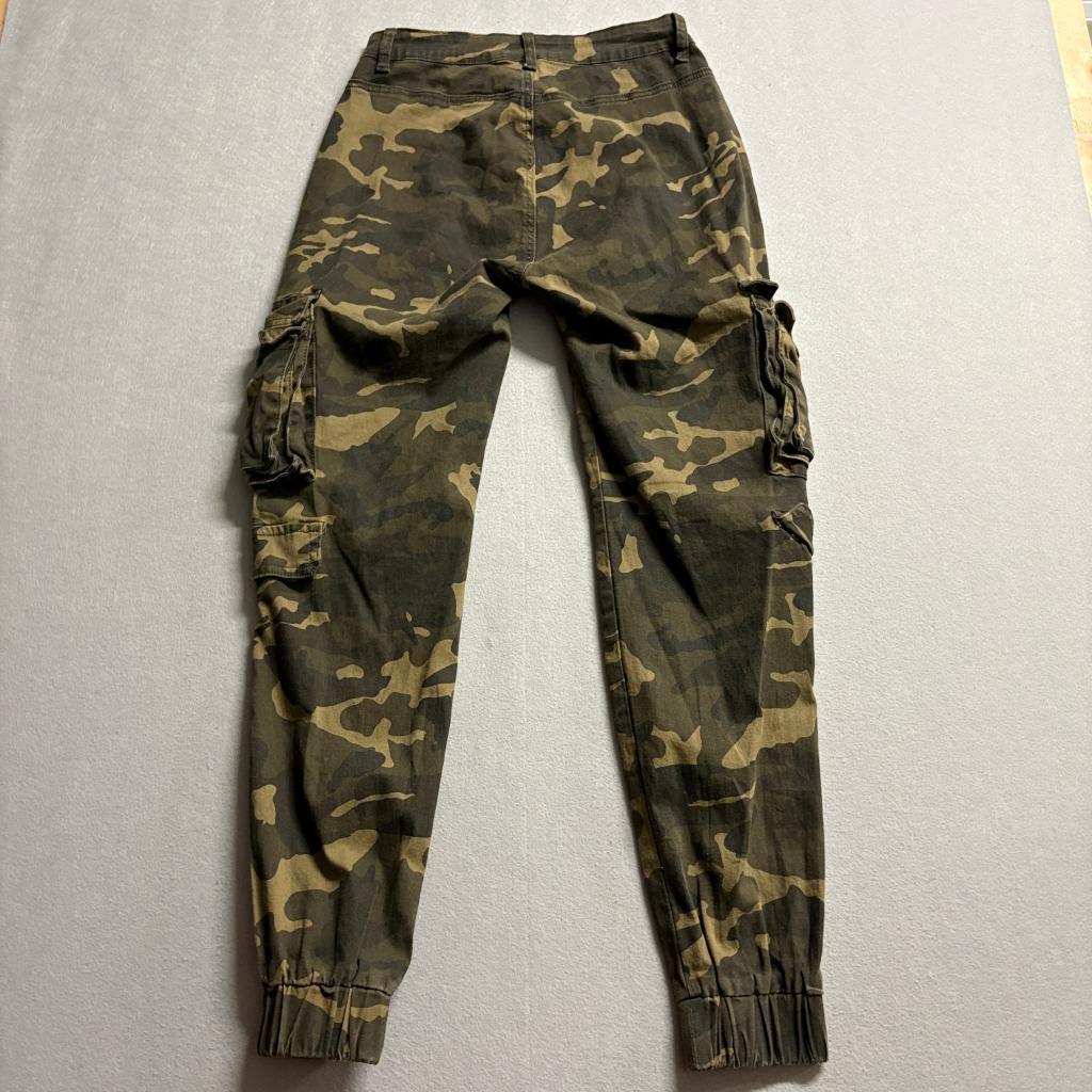American Bazi Camo Cargo Jogger Pants Womens Medium Green Camouflage Utility