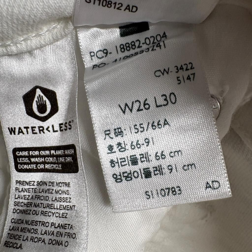 Levis 721 High Rise Skinny Jeans Womens 26x30 Off White Denim Stretch Pants