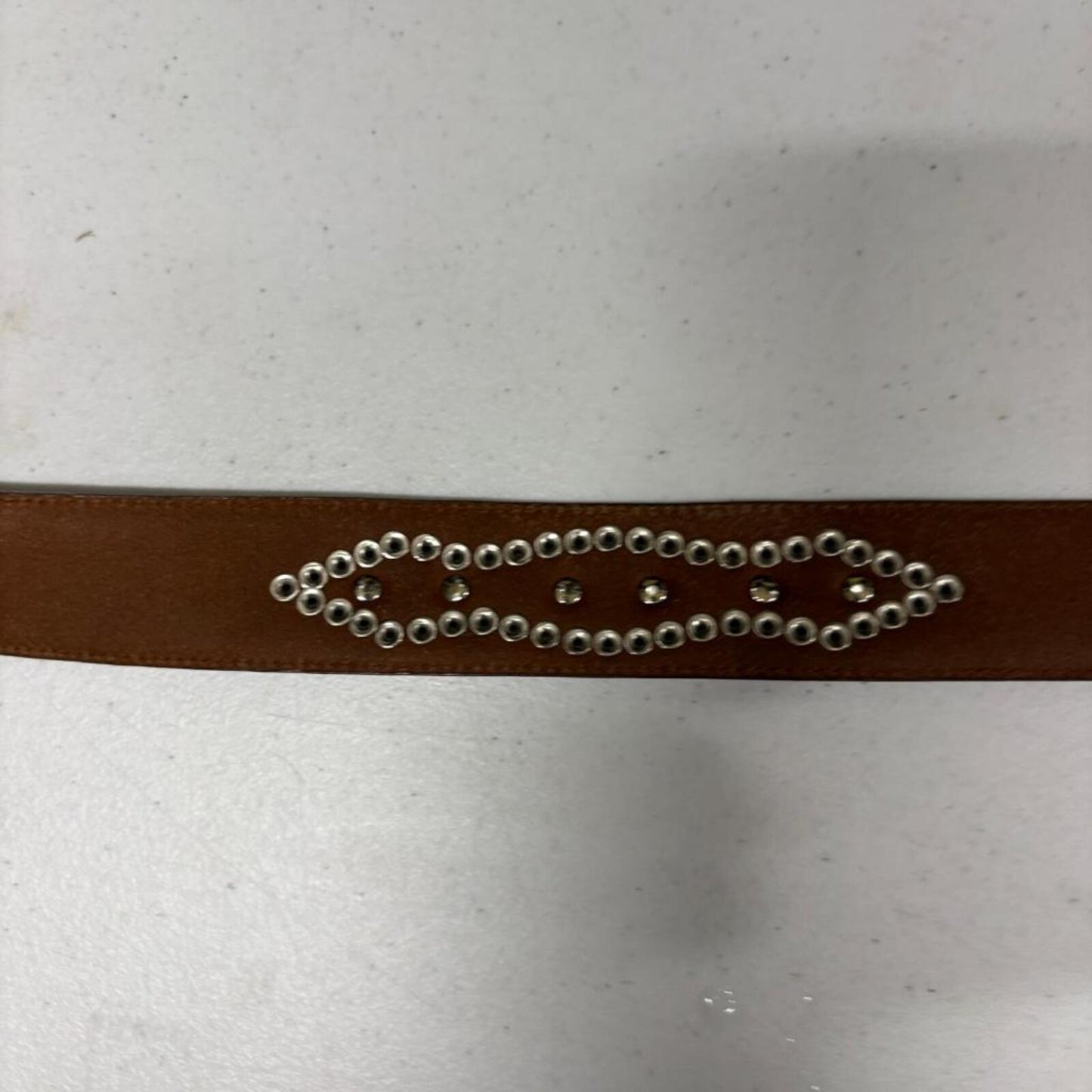 Nocona Belt Co Womens Brown Leather Western Belt Size 38 Studded Silver Buckle