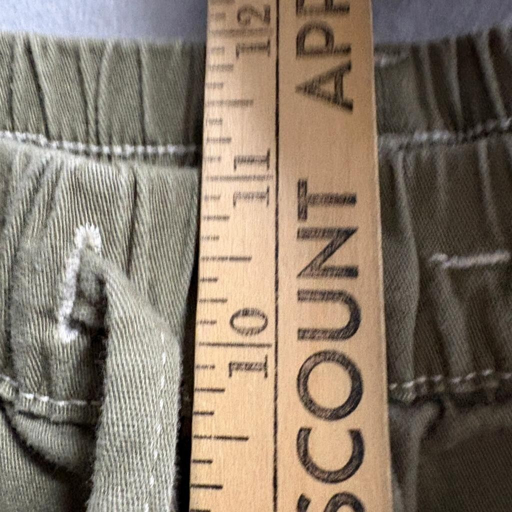 Almost Famous Cargo Pants Womens Large Green Cotton Blend Elastic Waist Utility