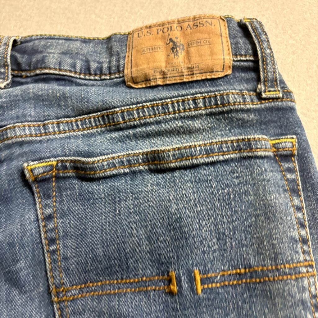 US Polo Assn Womens Jeans Size 30x32 Blue Denim Straight Leg Activate Stretch