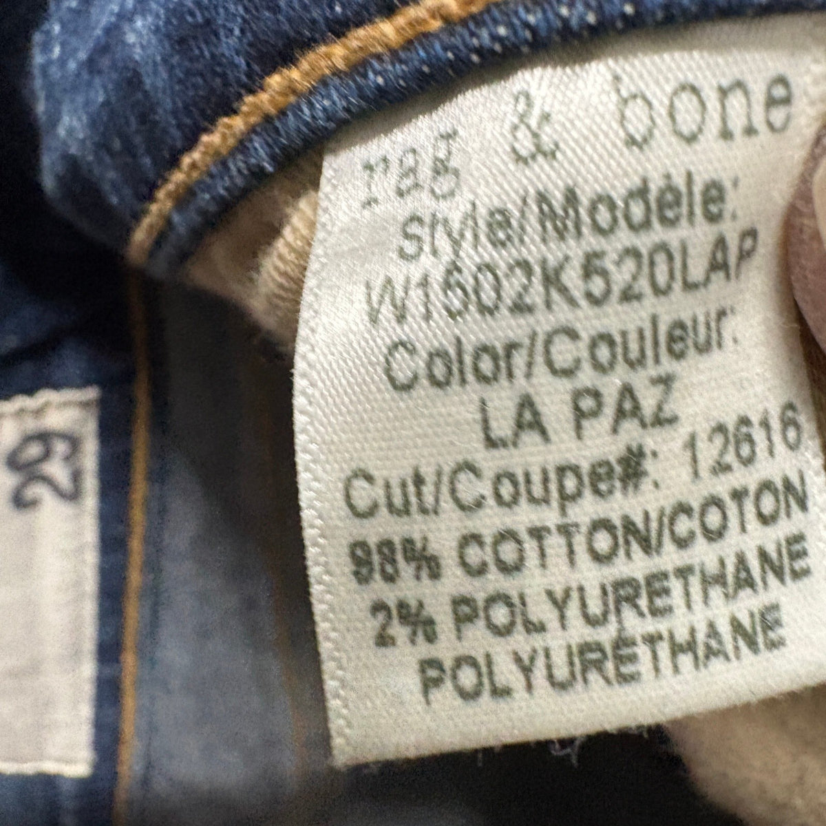 Rag & Bone JEAN Womens Size 29 Skinny Jeans Distressed Blue Raw Hem La Paz