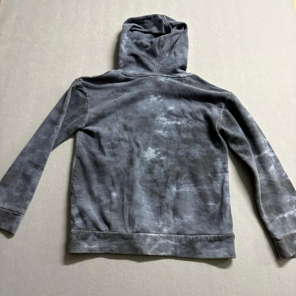 Puma Boys Hoodie Size L 14-16 Gray Tie Dye Big Logo Fleece Pullover Sweatshirt
