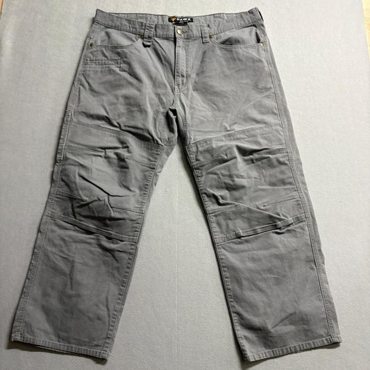Hawx Work Gear Mens Utility Pants 40x30 Gray Canvas Stretch Carpenter Workwear