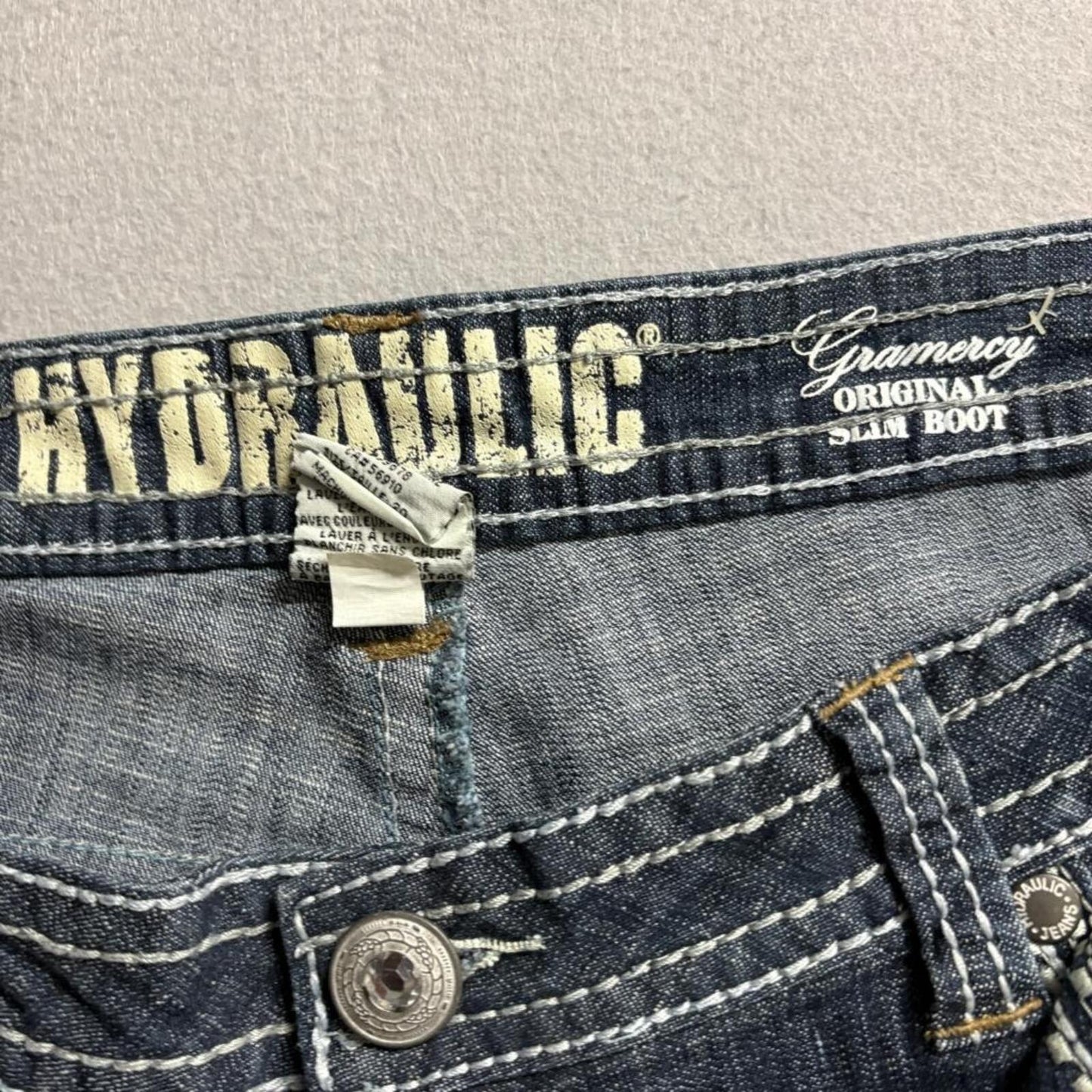 Hydraulic Gramercy Slim Bootcut Jeans Womens 20 Blue Denim Thick Stitch Stretch