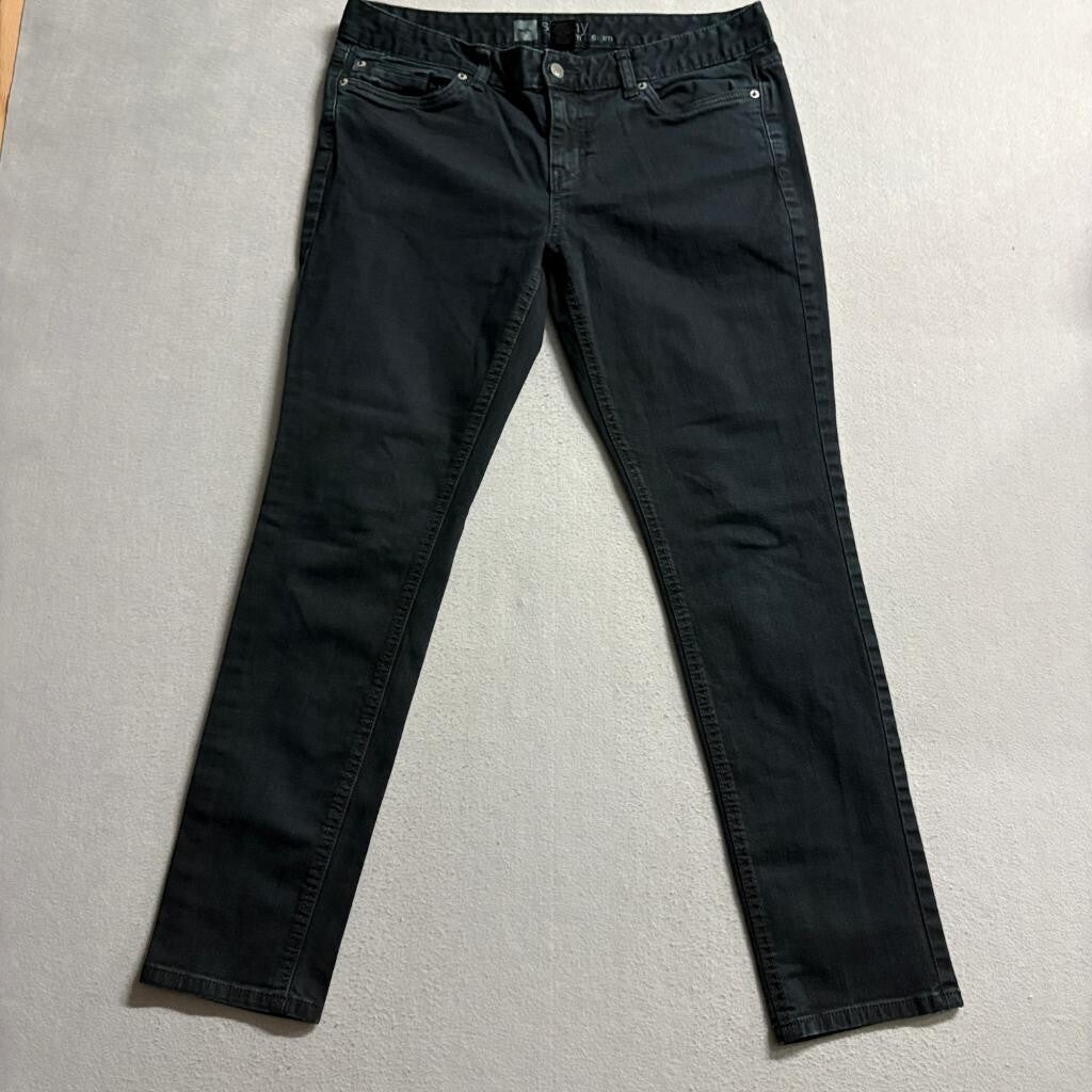 Mossimo Premium Denim Skinny Jeans Womens 12S Black Stretch Fit 4 Short