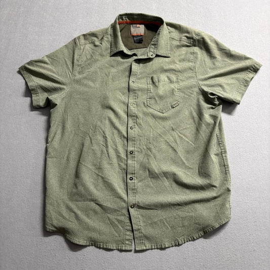 5.11 Tactical Shirt Mens XL Green Short Sleeve Button Up Mesh Vent Hiking Cargo