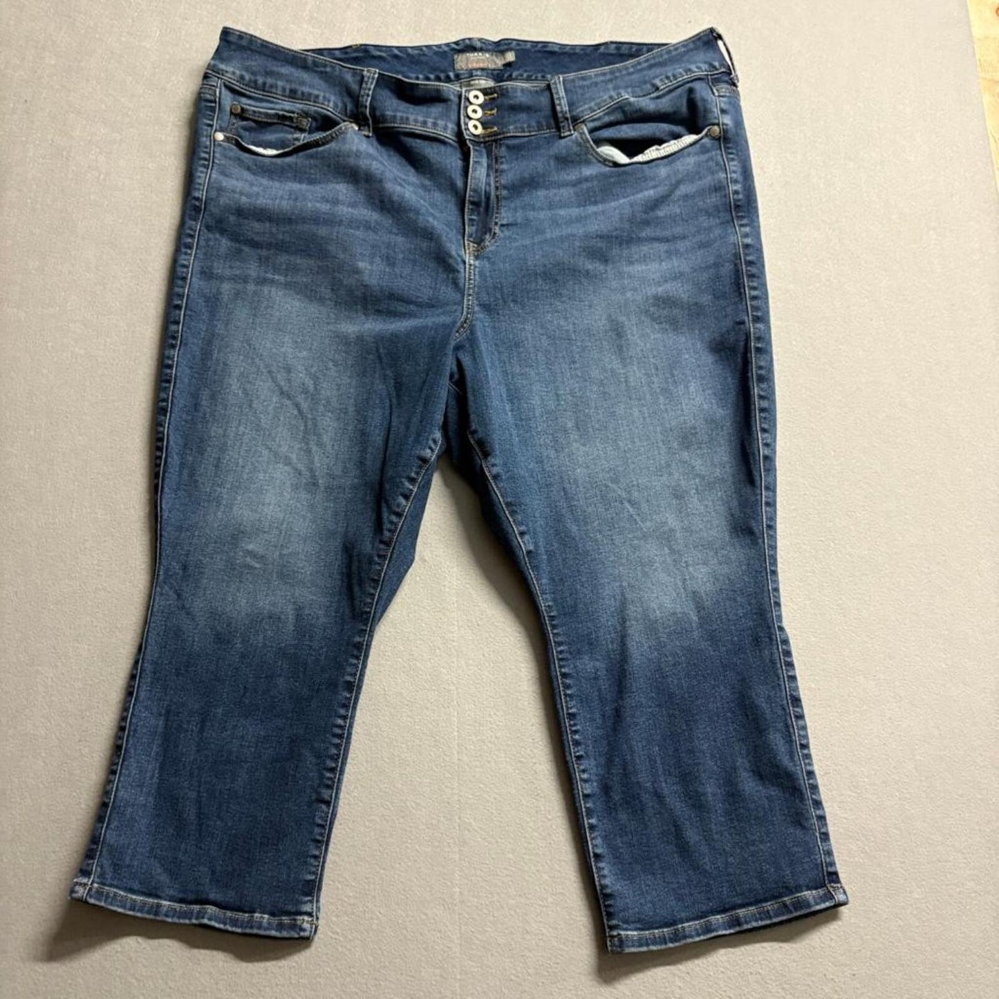 Torrid Crop Jegging Jeans Womens Plus Size 24 Blue Denim Super Soft Stretch