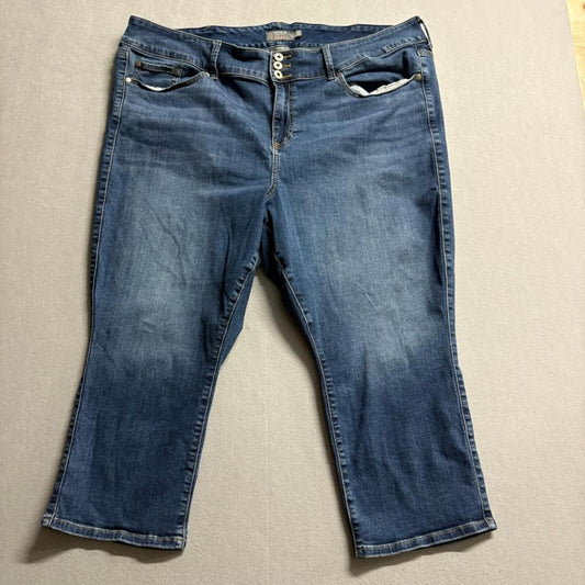 Torrid Crop Jegging Jeans Womens Plus Size 24 Blue Denim Super Soft Stretch