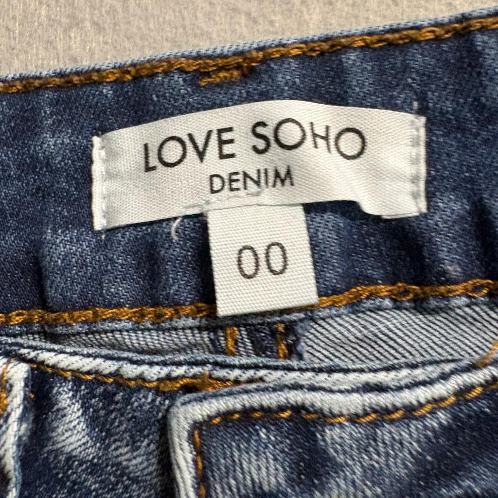 Love Soho Denim Flare Jeans Womens Size 00 Blue Stretch Low Rise Bell Bottom