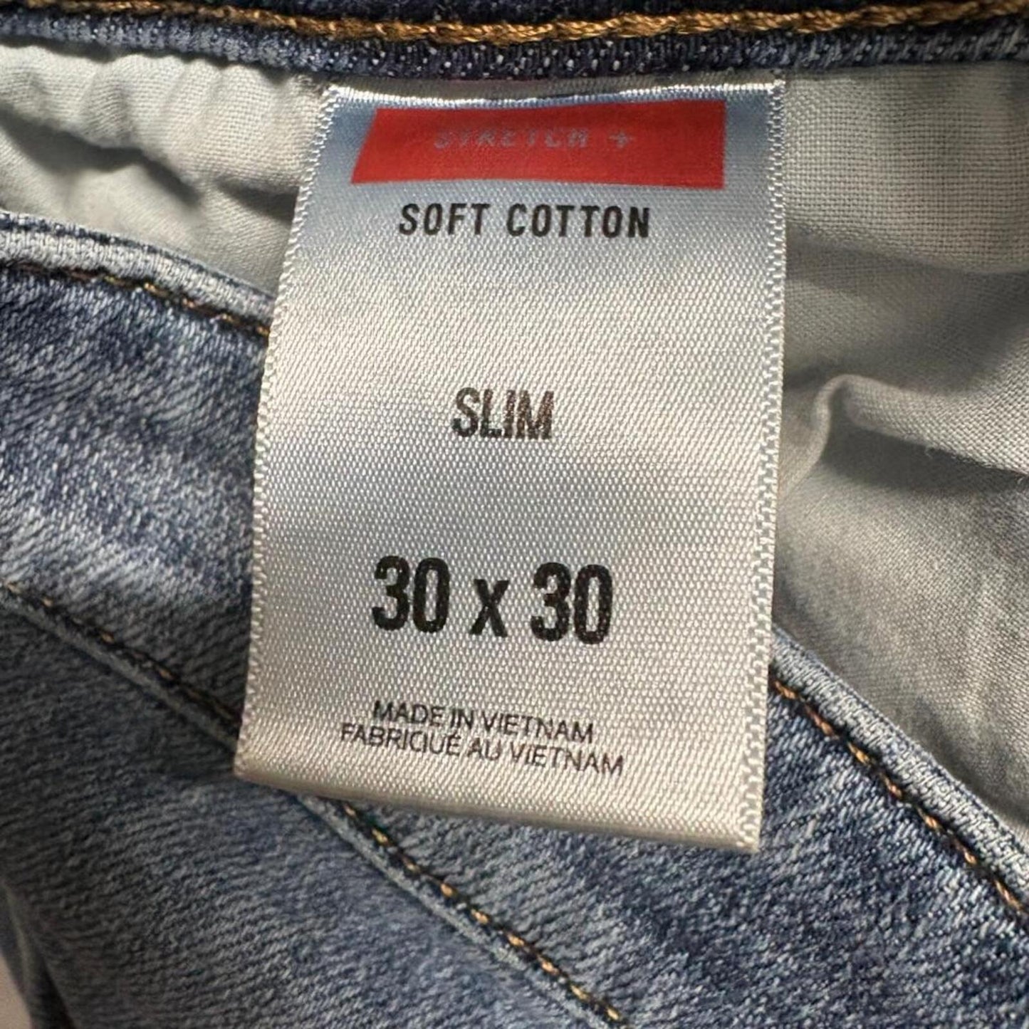 Express Jeans Mens 30x30 Slim Fit Blue Stretch Soft Cotton Denim