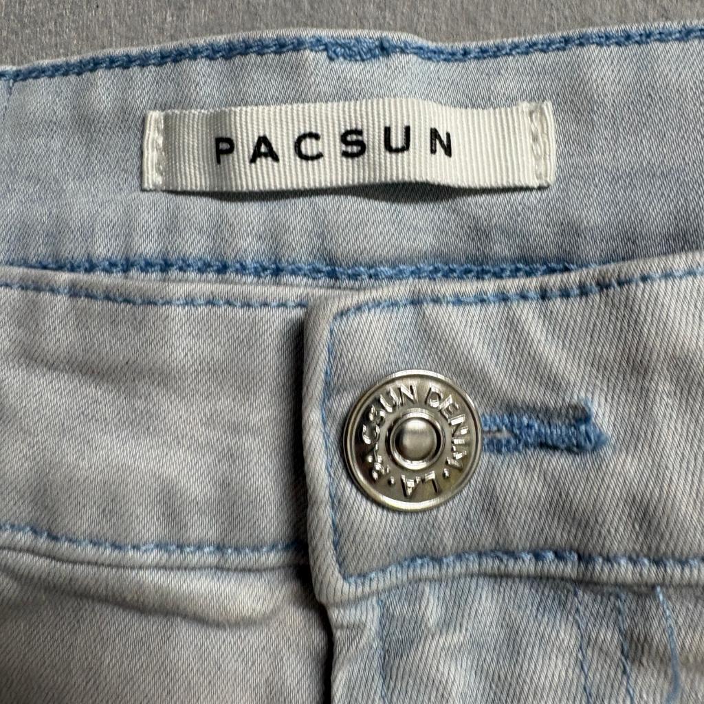 PacSun Stacked Skinny Jeans Mens 31x30 Light Wash Distressed Ripped Denim