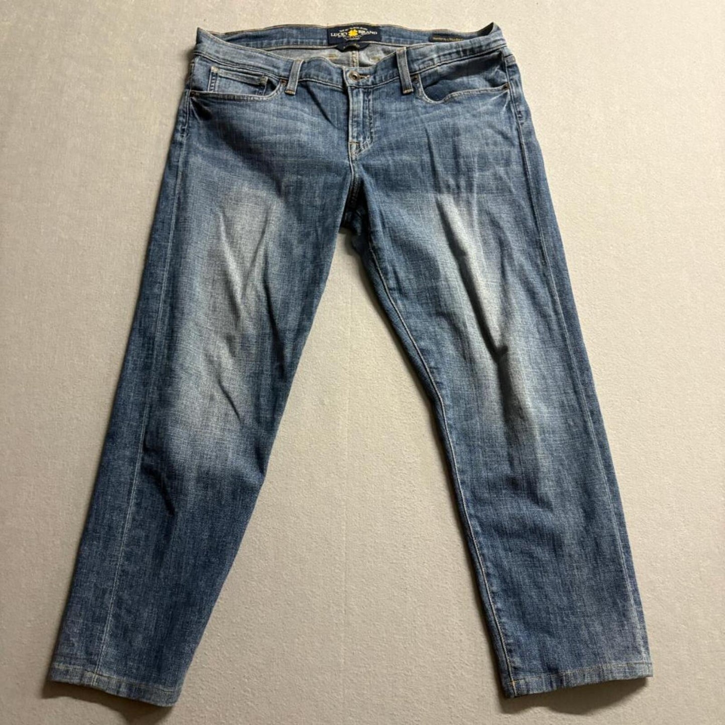 Lucky Brand Sienna Cigarette Jeans Womens 10 30 Blue Denim Stretch Crop Ankle