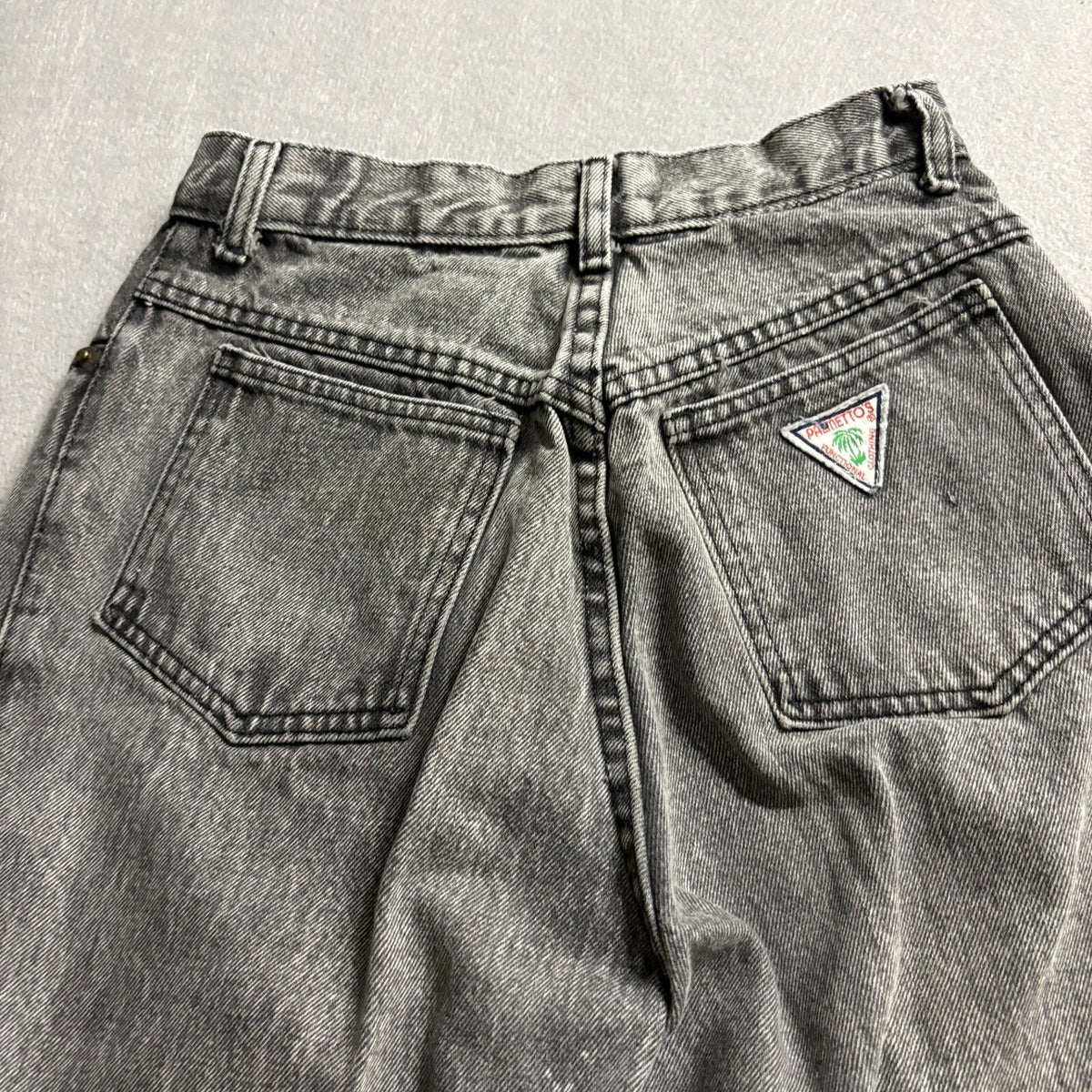 Vintage Palmetto's Acid Wash Jeans Womens Size 9 High Waist Tapered Leg Gray 80s