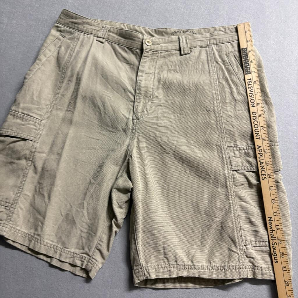 Tommy Bahama Relax Cargo Shorts Mens 36 Beige Khaki Tencel Cotton Blend