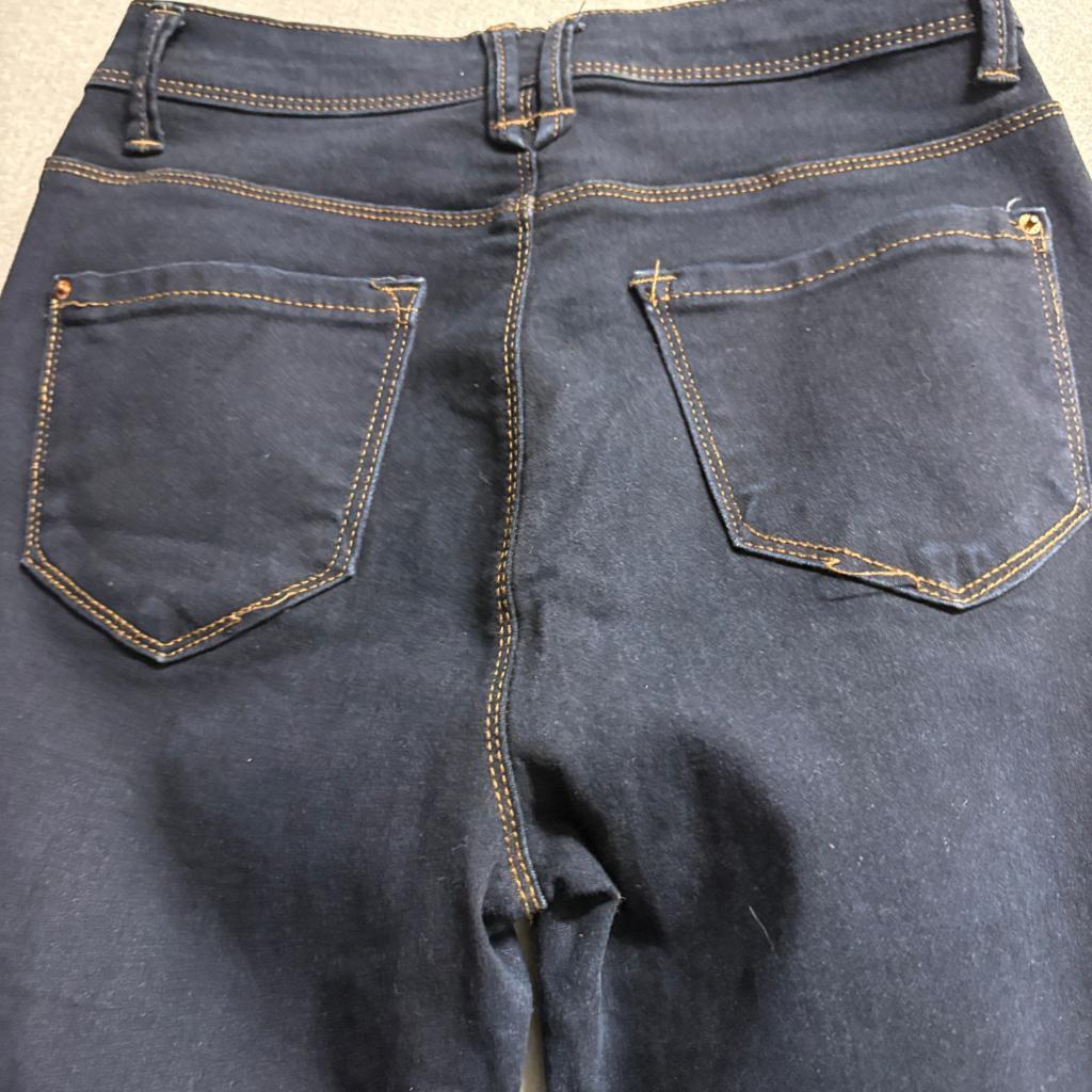Curve Appeal Skinny Jeans Womens 4/27 Dark Wash Blue Denim Stretch High Rise