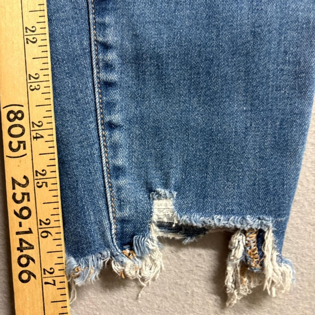 American Eagle Curvy High Rise Jegging Womens Size 8 Blue Distressed Jeans