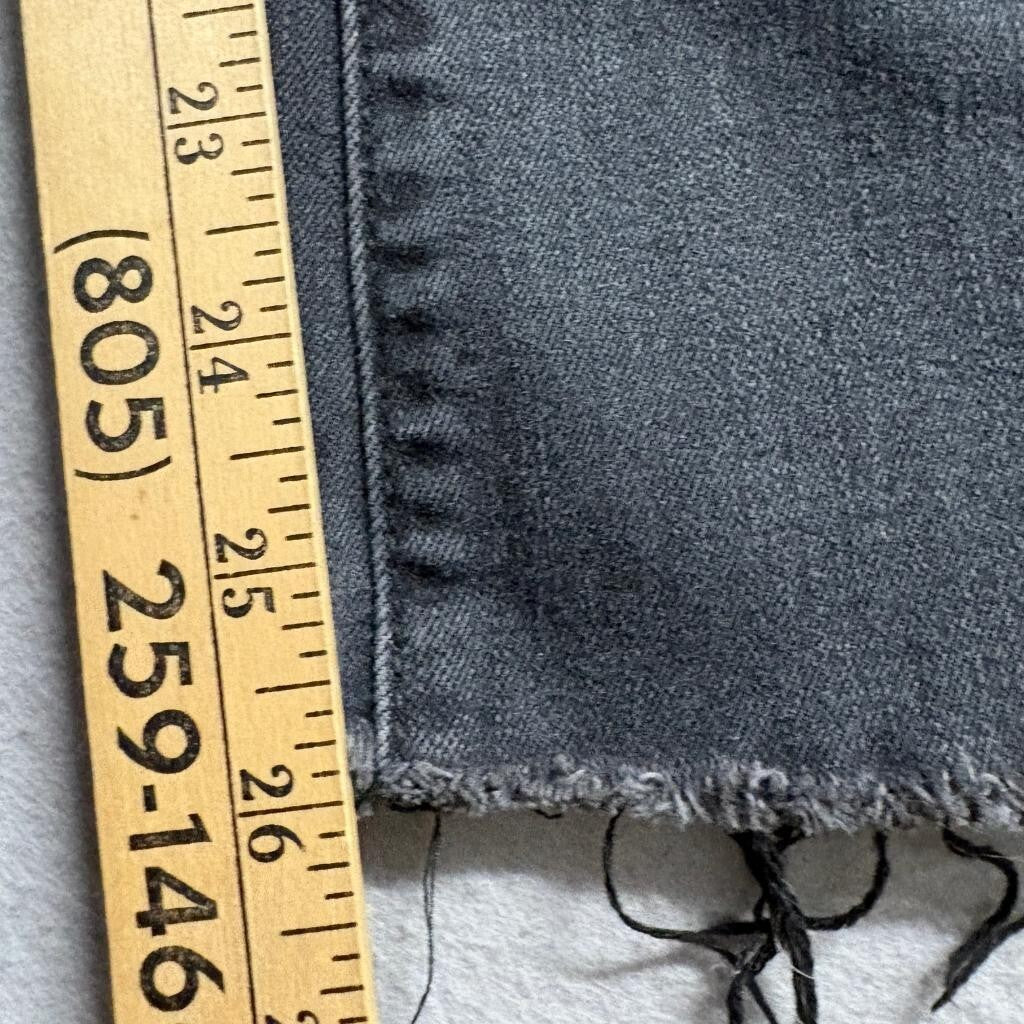 Hidden Jeans Los Angeles Womens 28 Black High Rise Button Fly Raw Hem Flare