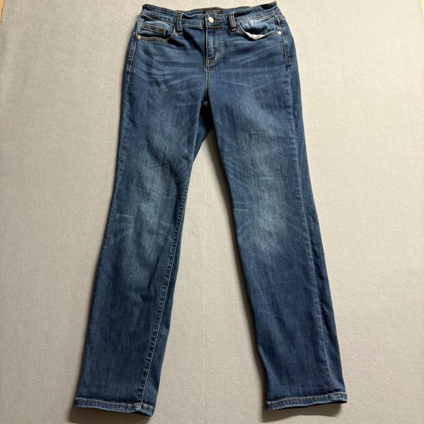 Judy Blue Straight Fit Jeans Womens Size 9/29 Medium Wash Stretch Blue Denim